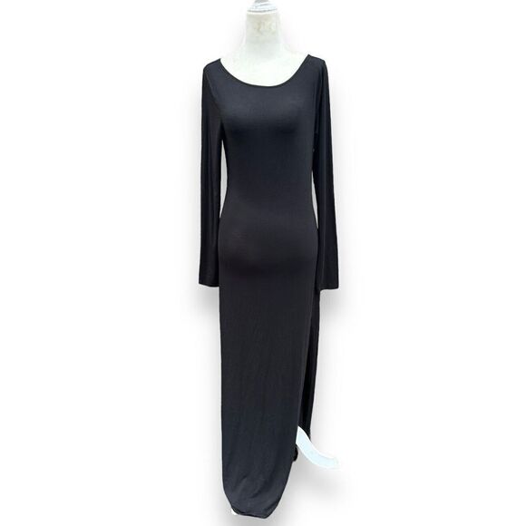 Aritzia Wilfred Black Neptune Dress Maxi Bodycon Size Medium - Picture 1 of 13